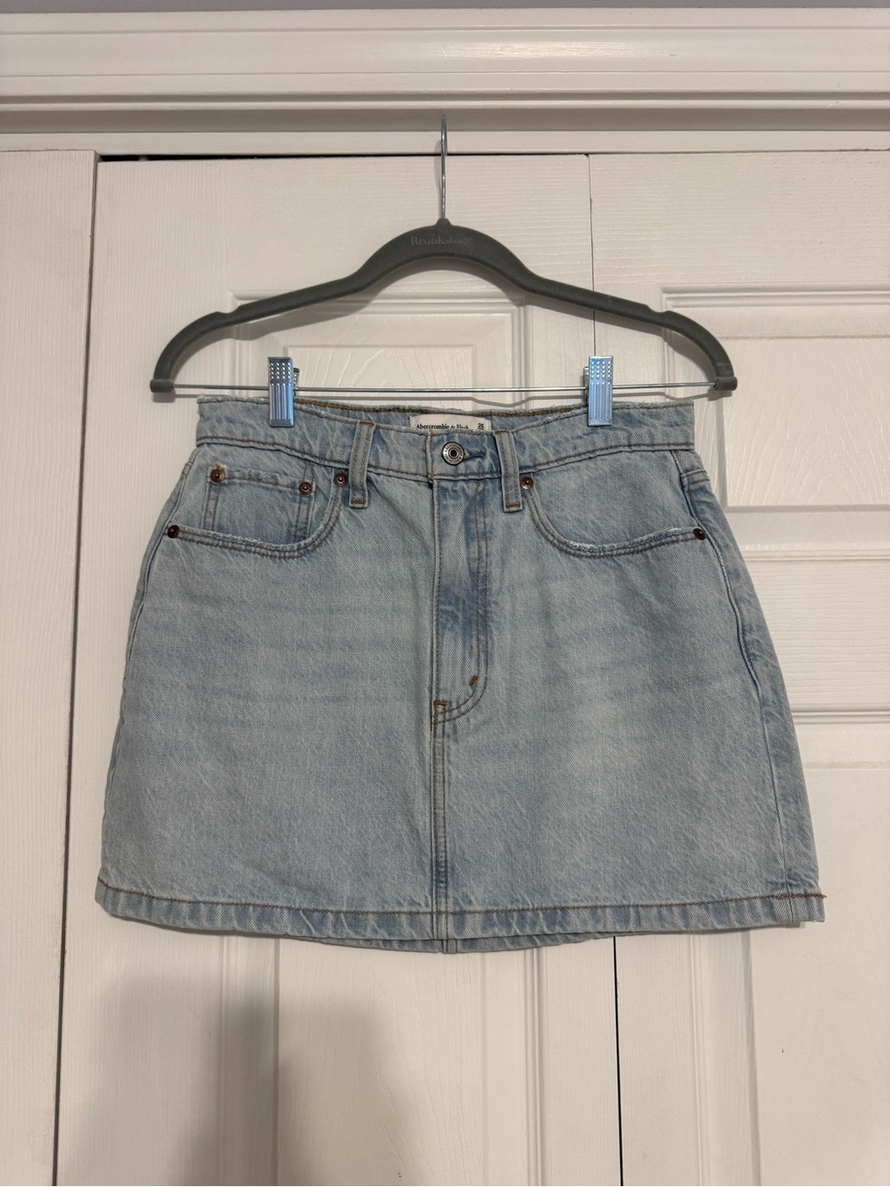 Abercrombie Light Wash Denim Mini Skirt